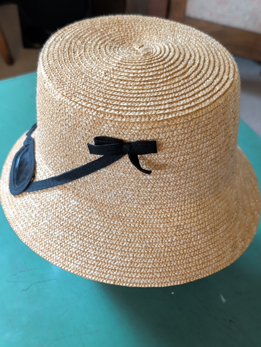 Kate Spade Sunglasses Straw Hat Bucket Summer Beach Tan Hat Black Glasses Iconic - Picture 9 of 16